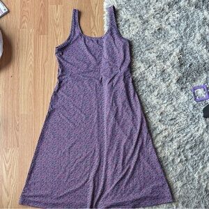 Chic Purple Patterned Midi Dress